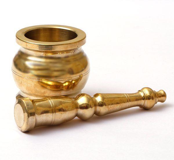 Brass Mortar & Pestle / Khal Batta (Small) Tredy Foods