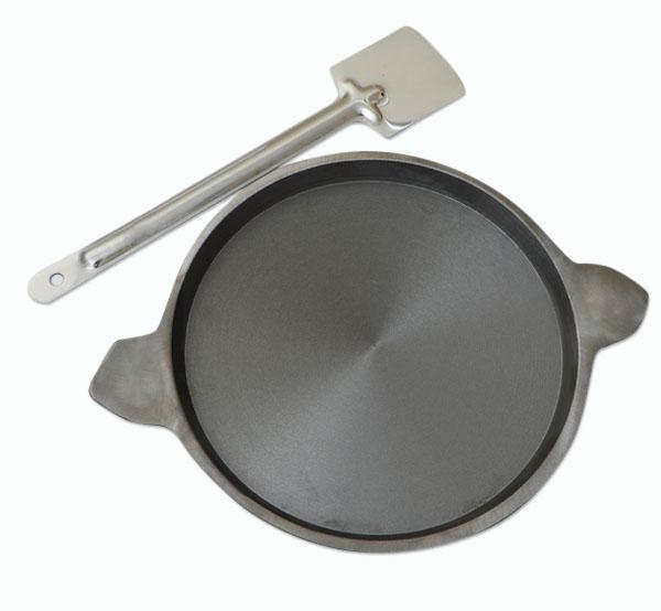Cast Iron Dosa Tawa 10 Inches Double Handle with SS Spatula
