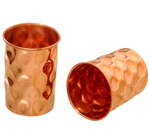 Kumbakonam Copper Tumbler Set Model 6 (2 Pcs) Tredy Foods