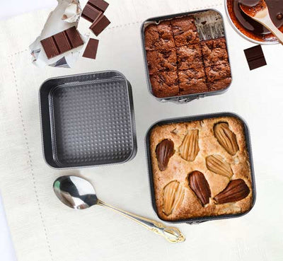 Non Stick Square Cake Mould Pan (3 Pcs Set) - Tredy Foods