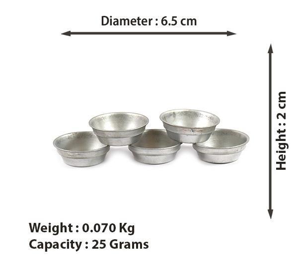 2.5 Inch Aluminium Cup Cake Mould - 5 Pcs set-Tredy Foods