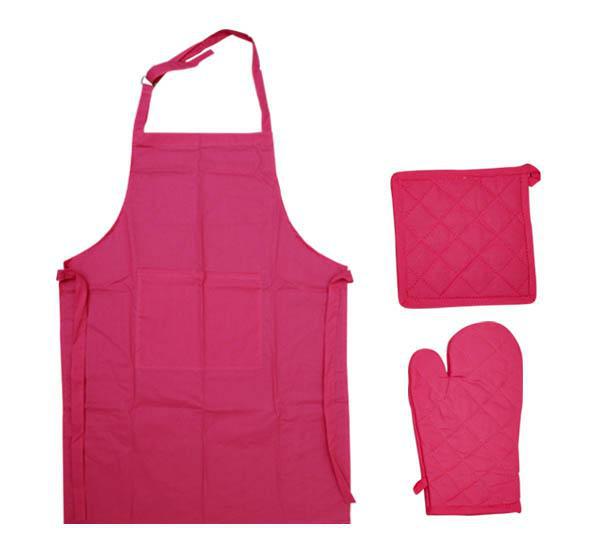 3 Piece Kitchen Linen Set Pink Tredy Foods