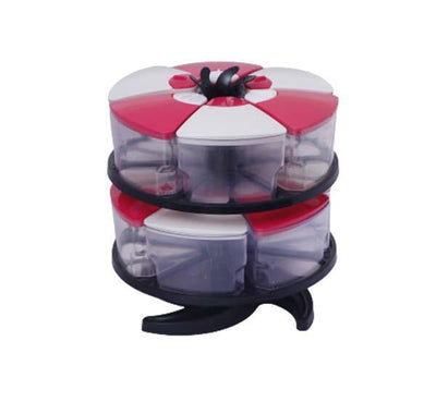 360 Degree Revolving Spice Jar Set (2 Racks, 12 Jars)-Tredy Foods