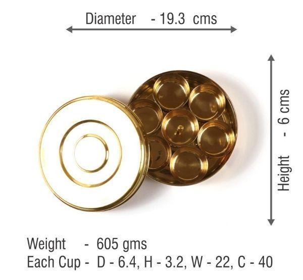 Brass Anjarai Petti or Spice Box-Tredy Foods