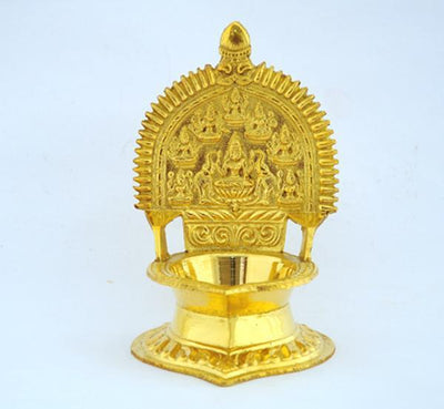 Brass Ashtalakshmi Deepam Vilakku / Lamp - Medium-Tredy Foods