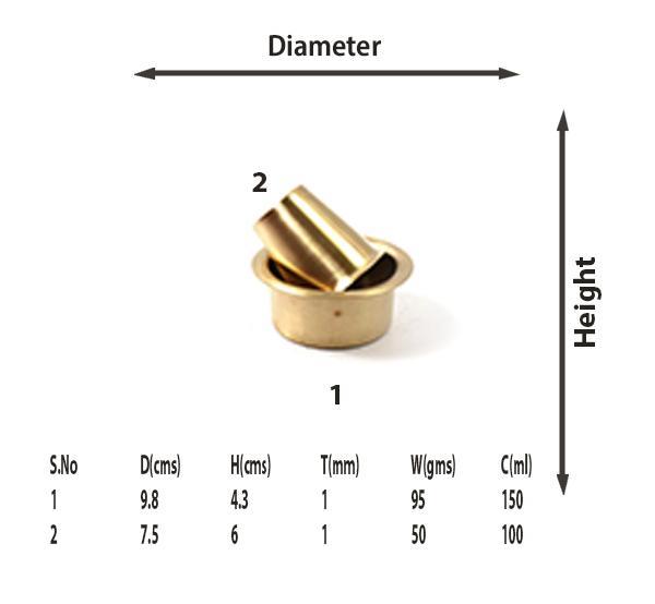 Brass Brushed Shine Finish Coffee Dabara Set (Small)-Tredy Foods