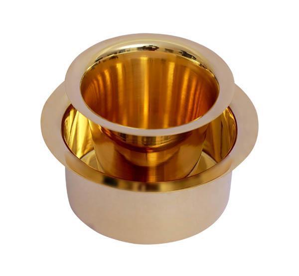 Brass Brushed Shine Finish Coffee Dabara Set (Small)-Tredy Foods