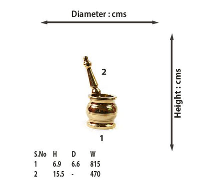 Brass Mortar & Pestle / Khal Batta (Medium)-Tredy Foods