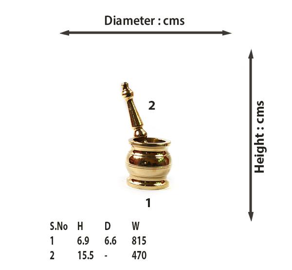 Brass Mortar & Pestle / Khal Batta (Medium)-Tredy Foods