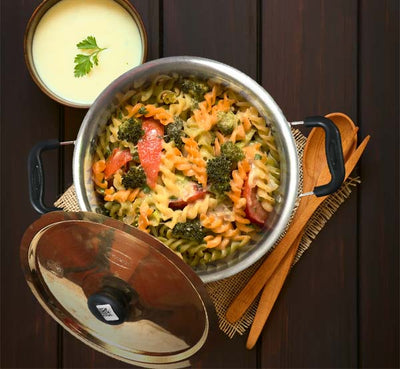 Brass Briyani Kadai With Lid (Tin Coated) - Small - Tredy Foods