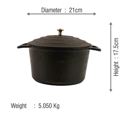 Cast Iron Bowl & Lid - 3 Liter-Tredy Foods