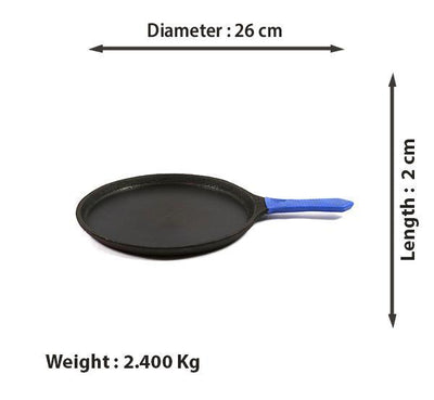 Cast Iron Dosa Tawa - 10 Inches - Silicon Handle-Tredy Foods