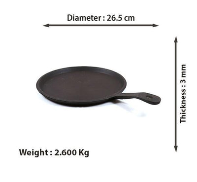 Cast Iron Dosa Tawa - 10.5 Inches - Heavy-Tredy Foods