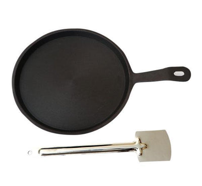 Cast Iron Dosa Tawa - 10.5 Inches - with SS Spatula-Tredy Foods