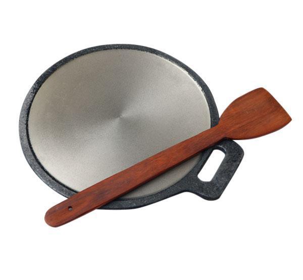 Cast Iron Dosa Tawa - 11 Inches with Wooden Spatula-Tredy Foods