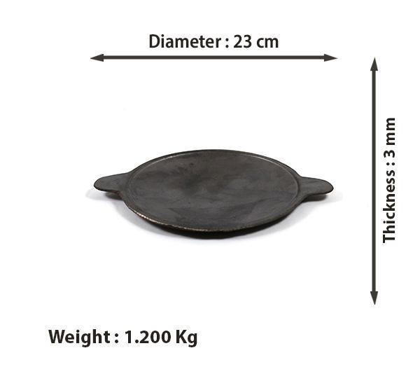 Cast Iron Dosa Tawa - 9 Inches - Double Handle-Tredy Foods