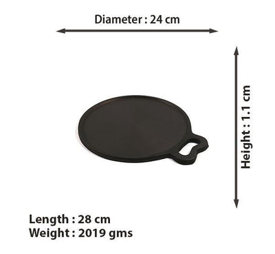 Cast Iron Dosa Tawa - 9.5 Inches - Heavy-Tredy Foods