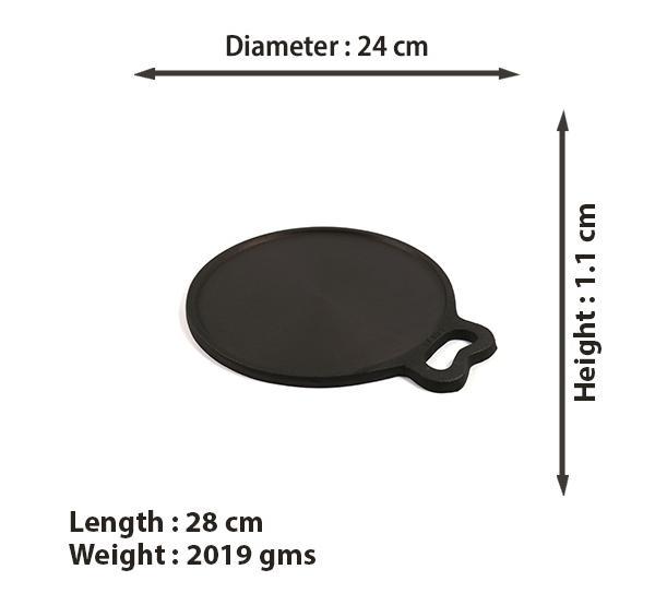 Cast Iron Dosa Tawa - 9.5 Inches - Heavy-Tredy Foods