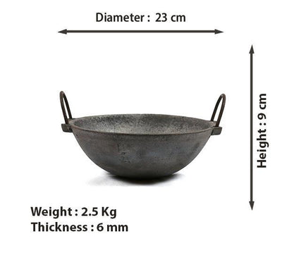 Cast Iron Kadai - 1.5 Litre-Tredy Foods