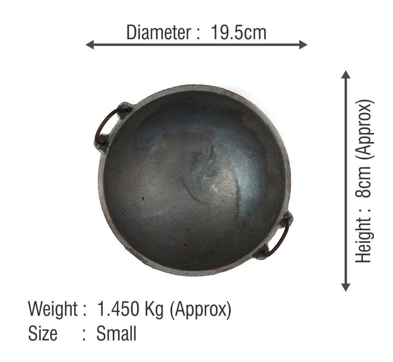 Cast Iron Kadai (Small) - 900 ml-Tredy Foods