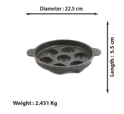 Cast Iron Paddu Tawa (7 Pits Paniyaram Kal)-Tredy Foods