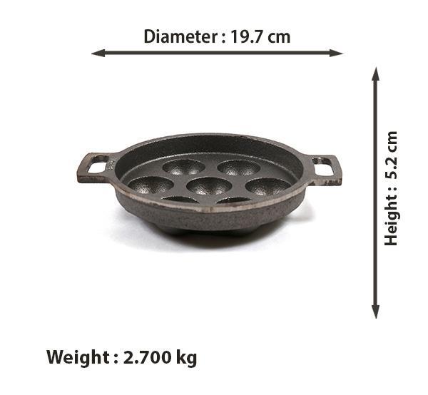 Cast Iron Paniyara Pan - 7 pits-Tredy Foods