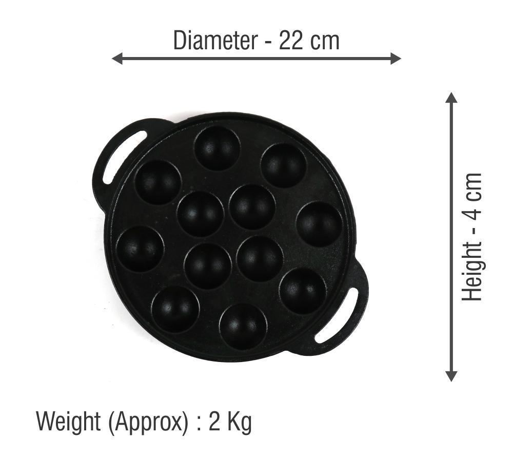 Buy Best Cast Iron Kuzhi Paniyaram/Appe/Ponganalu Pan 12 Pit