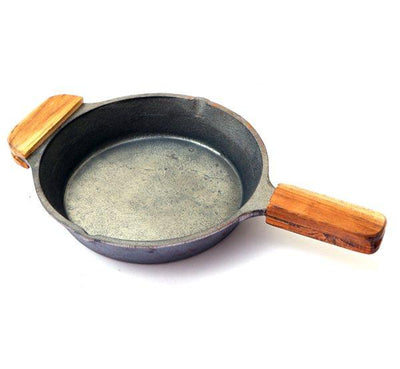 Cast Iron Skillet With Wood Handle-Tredy Foods