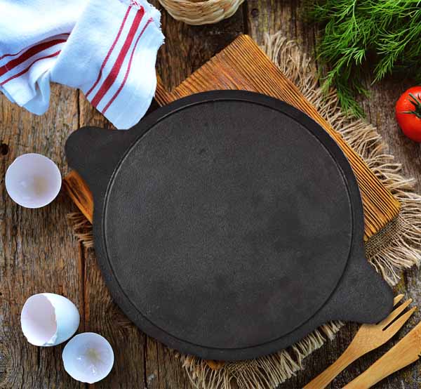 Cast Iron Dosa Tawa - 10.5 Inches - Double Handle - Tredy Foods