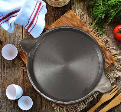 Cast Iron Dosa Tawa - 8 Inches - Double Handle - Tredy Foods