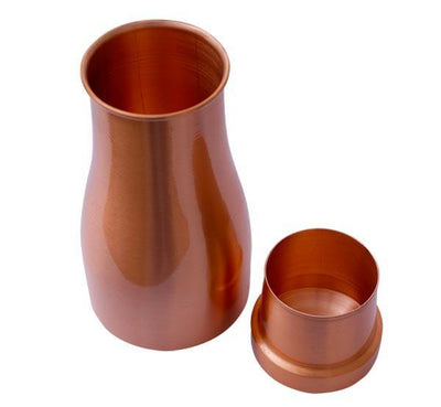 Copper Bedside Water Carafe With Glass (Plain Model)-Tredy Foods