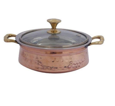 Copper Coated SS Handi Bowl With Lid - 420 ml-Tredy Foods