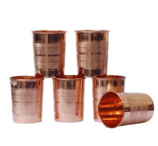 Copper Luxury Water Tumbler - 6 Pcs Set-Tredy Foods