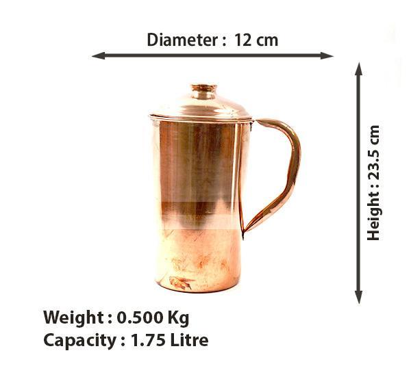 Copper Plain Water Jug - Medium-Tredy Foods