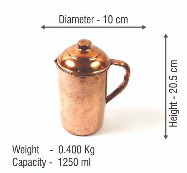 Copper Plain Water Jug - Small-Tredy Foods