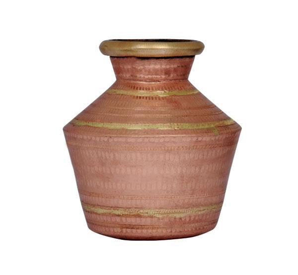 Copper Pooja Kalash (Theertha Kudam) - 2.5 Litre-Tredy Foods