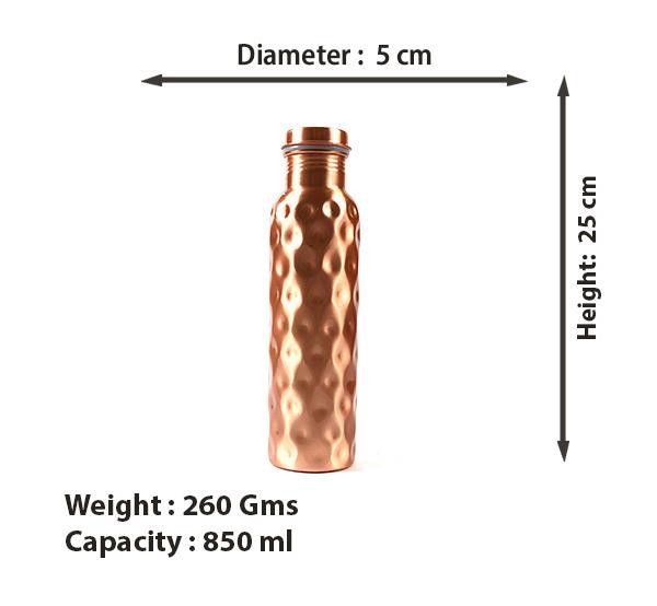 Copper Water Bottle (Diamond)-Tredy Foods