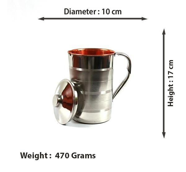 Copper Water Jug - 1.2 Liter-Tredy Foods