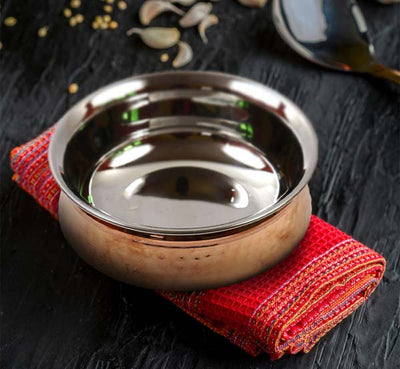 Copper Coated Stainless Steel Handi Bowl - 500 ml - Tredy Foods