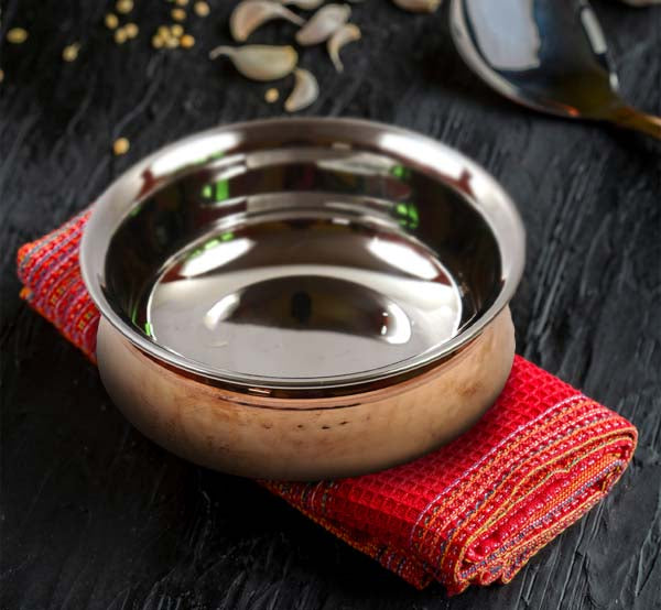 Copper Coated Stainless Steel Kadai - 850 ml
