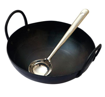 Iron Kadai 1 to 1.5 Ltr with Extra Deep Ladle-Tredy Foods