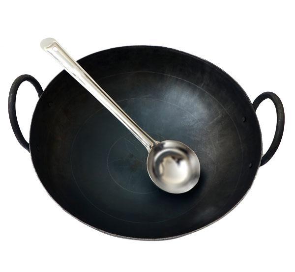 Iron Kadai Extra Large 4 to 4.5 Ltr with Ladle-Tredy Foods