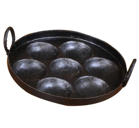 Black Segovia Cast Iron Paniyaram Pan