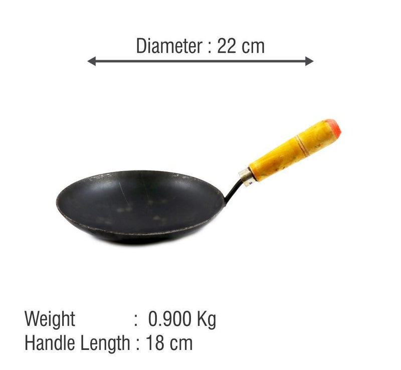 Iron Tawa With Wooden Handle - 700 ml-Tredy Foods