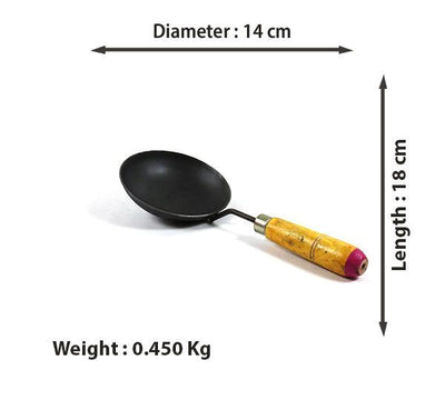 Iron Tawa with Wooden Handle - 200 ml-Tredy Foods