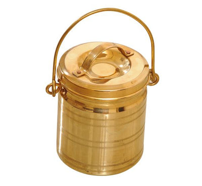Kumbakonam Brass Lunch Carrier or Thooku Posi (Tin Coated)-Tredy Foods