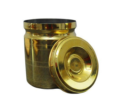 Kumbakonam Brass Storage Container (Tin Coated) - Small-Tredy Foods