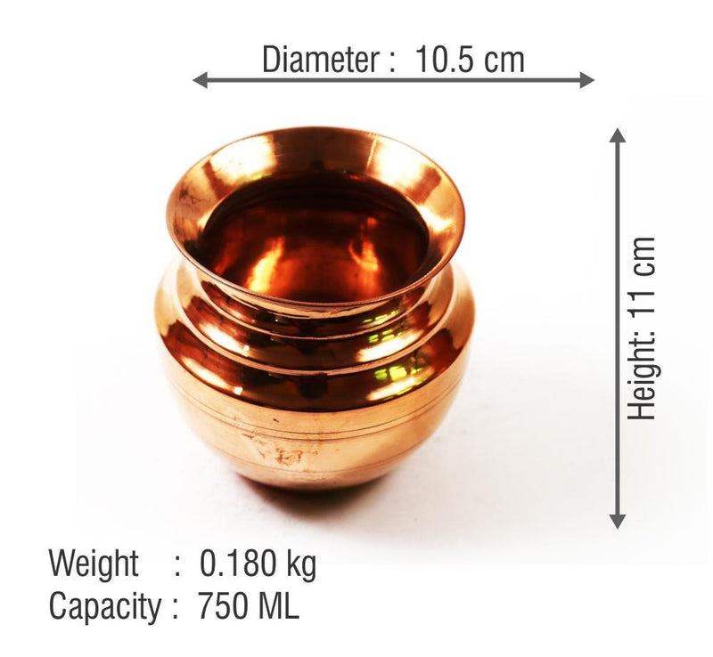 Kumbakonam Copper Lota Model 4-Tredy Foods