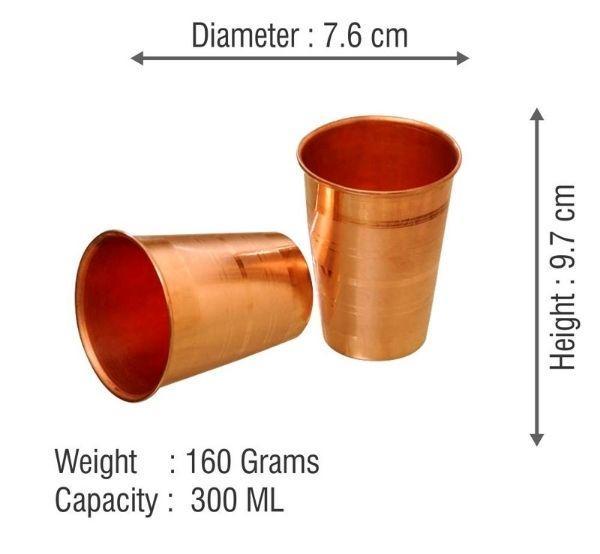 Kumbakonam Copper Tumbler Set Model 1 (2 Pcs)-Tredy Foods