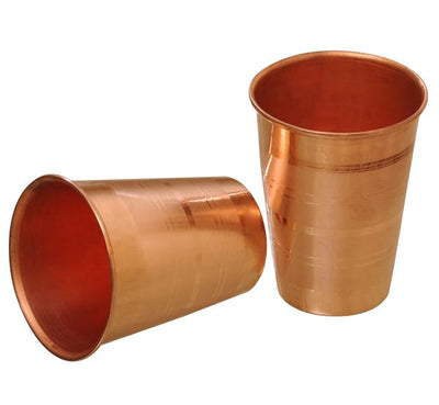 Kumbakonam Copper Tumbler Set Model 1 (2 Pcs)-Tredy Foods